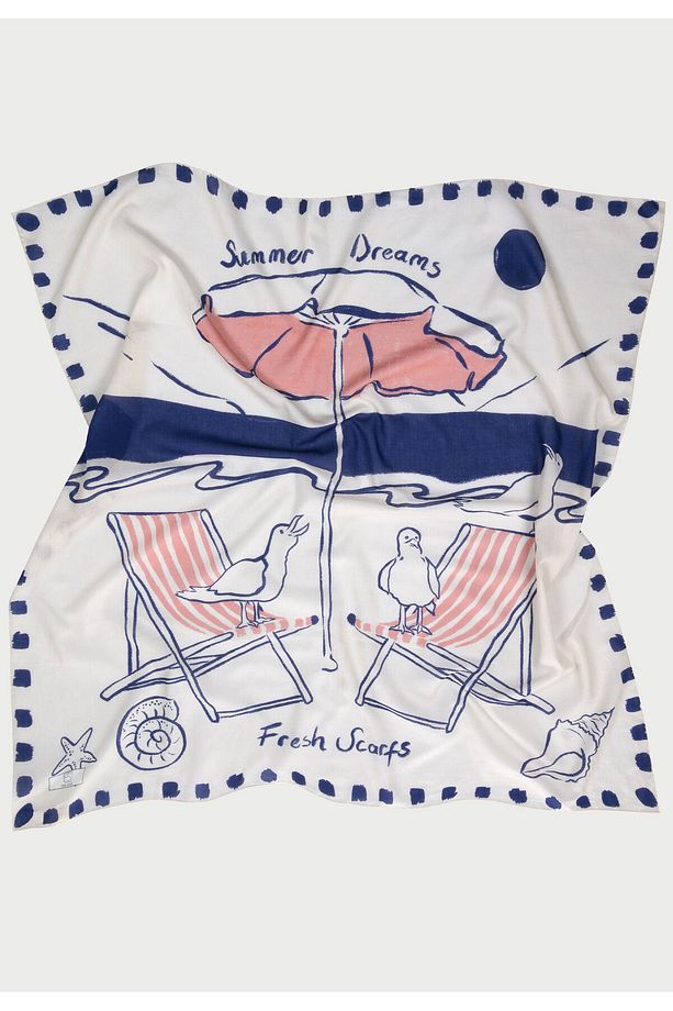 ENDLESS SUMMER DESEN PAMUK VUAL EŞARP MAVİ - 5