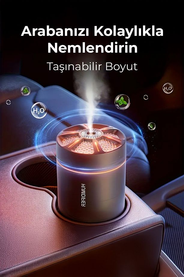 RGB Işıklı Aromaterapi Difüzörü Hava Nemlendirici 180 mL– USB Type-C– Sessiz- Gece Lambası - 5