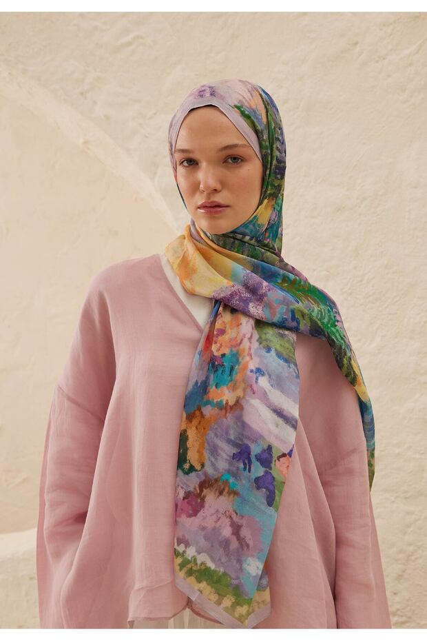 Lavender Ram Esther Patterned Shawl - 2