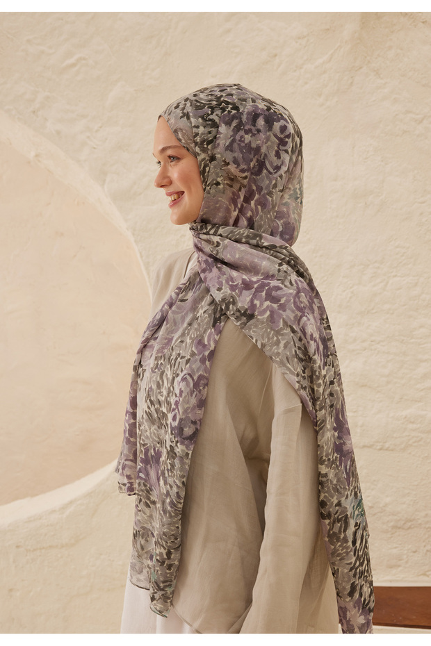 رمادي ميليندا منقوشة رامي شال - 4