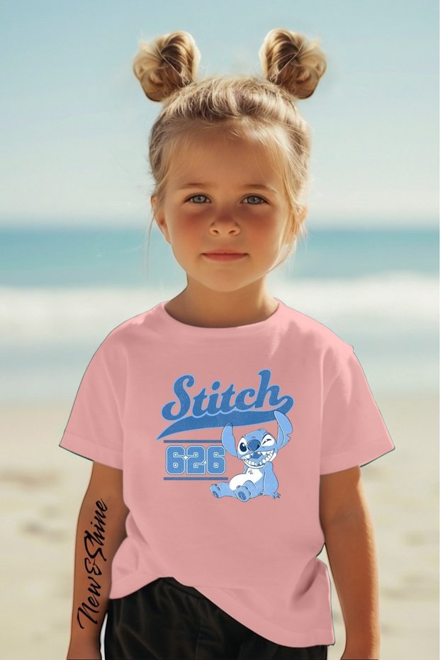 1 T-Shirt Is a Gift for Purchases of 6 or More in the Cart - Stitch Printed Oversize Children's T-Shirt
