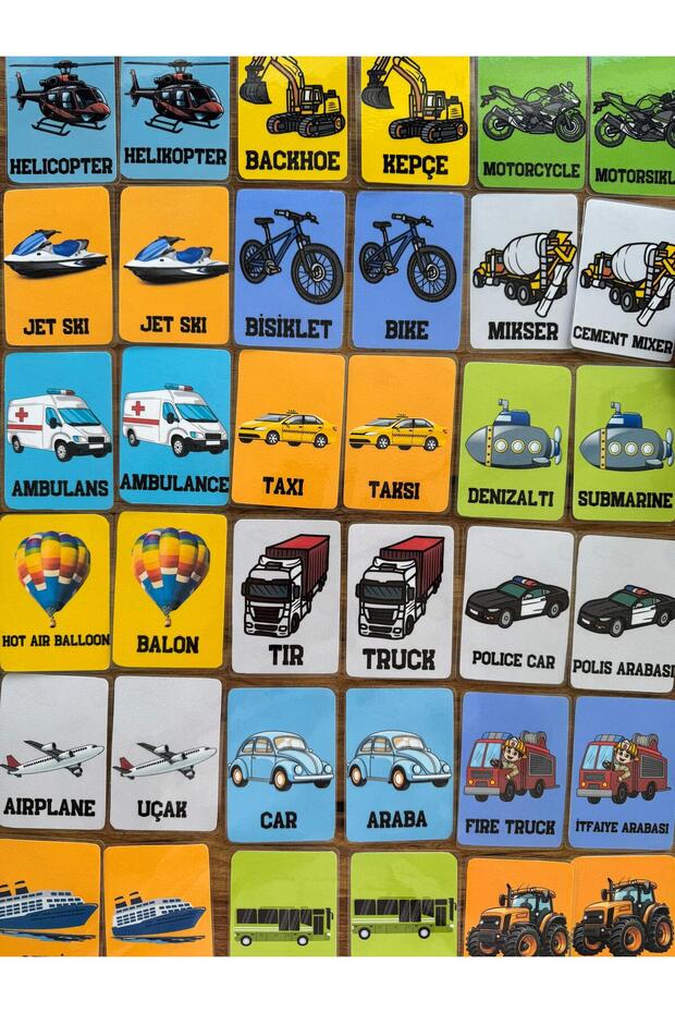 English Turkish Matched Memory Cards (Not Destructible)