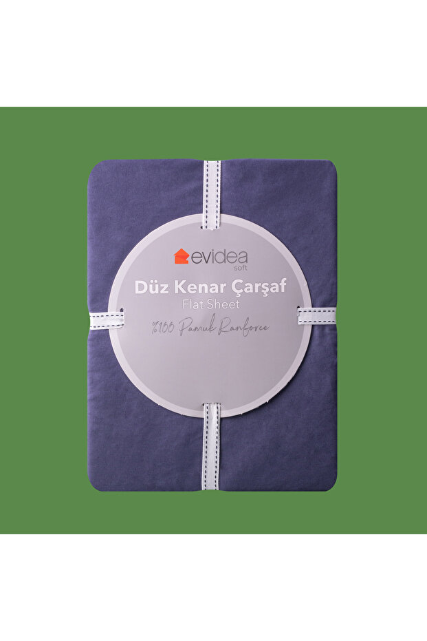 Soft Basic Single Flat Edge Bed Sheet - Navy Blue - 160X240 cm - 1