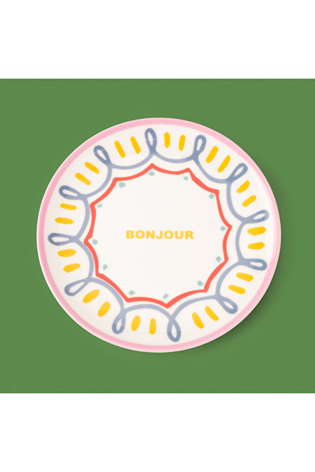 Kitchen Bonjour Tatlı Tabağı - Renkli - 19 cm - 2