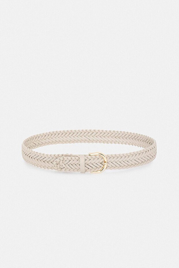 Beige Knitted Women's Belt