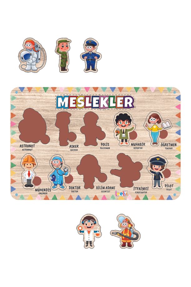 Meslekler - İşler Grubu Ahşap 2'li Set, Eğitici-Öğretici Yapboz - 2