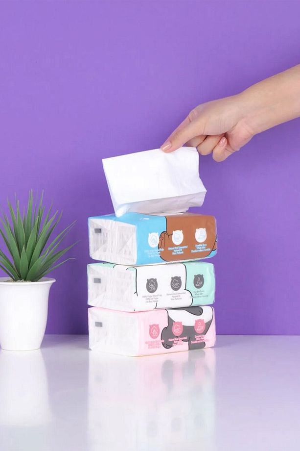 We Bare Bears Lisanslı Kağıt Mendil (3'lü Paket) - 1