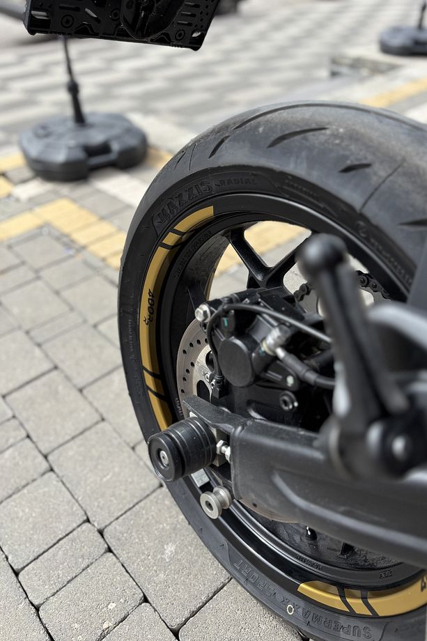 QJ Motor ve RKS SRK 400RR için Mat Gold Jant Şeridi Sticker (8 Parça) - 3