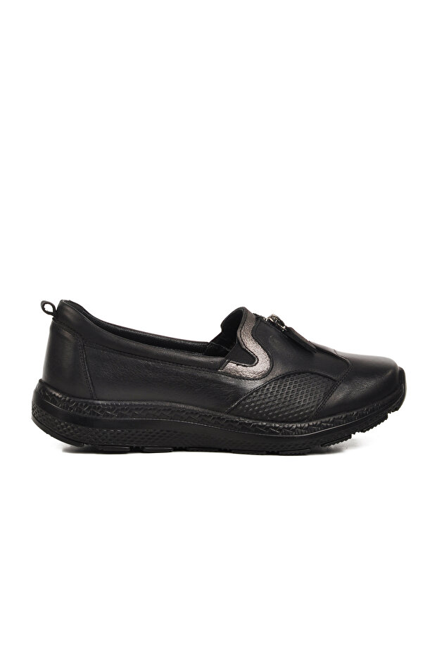 0024 Z Black Genuine Leather Women's Casual Shoes
