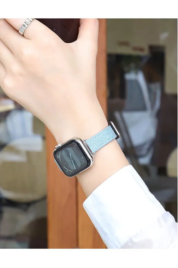 Apple Watch Uyumlu38-40-41mm1/2/3/4/5/6/se/7/8/9 Ve Seri10 (42MM) Kordon Loop Kordon Jean Kordon - 6
