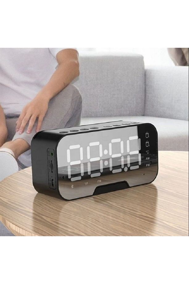 Alarmlı Dijital Çalar Saat /Bluetooth Hoparlör Speaker Fm Radyo - 1