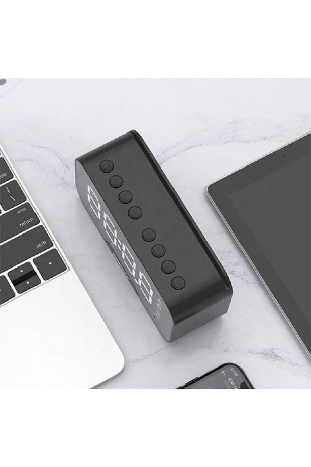 Alarmlı Dijital Çalar Saat /Bluetooth Hoparlör Speaker Fm Radyo - 2