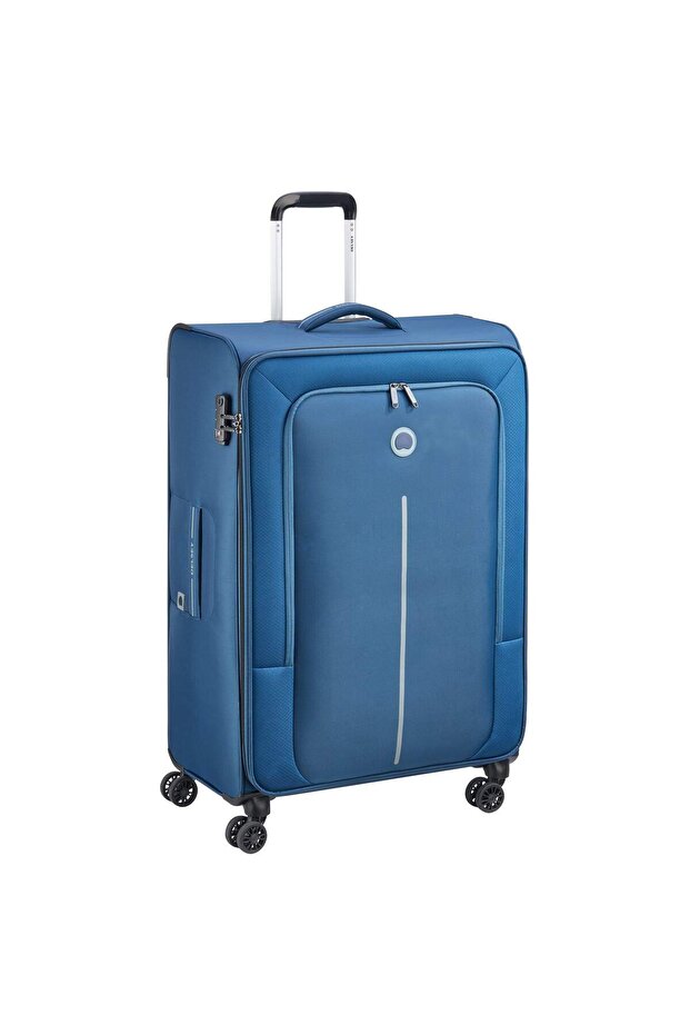 Caracas 82cm Softcase 4 Double Wheel Expandable Check-In Luggage Trolley Night Blue