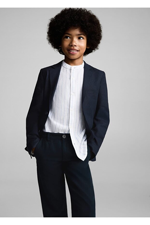 Pamuk-keten karışımlı pantolon - 6