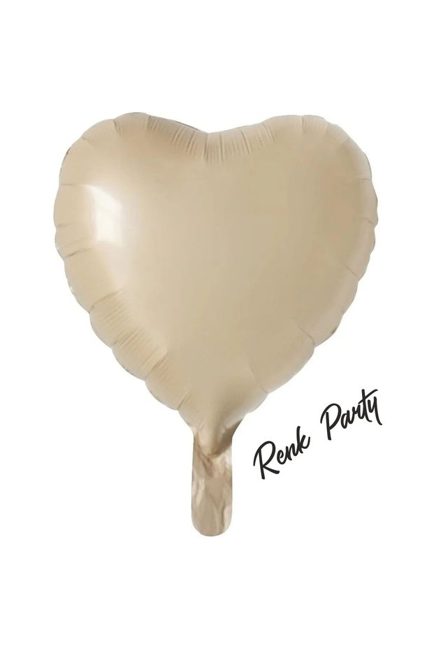 Beige Heart Foil Balloon - 18 Inch - 45 cm - Heart Foil Balloon