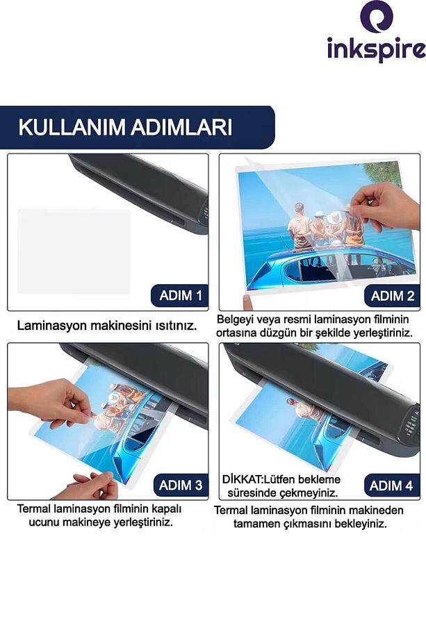 Termal Laminasyon Filmi A4 10 Adet 125 Micron Parlak Laminasyon 1 Paket PVC Kaplama Kimlik Poşeti 10 - 2