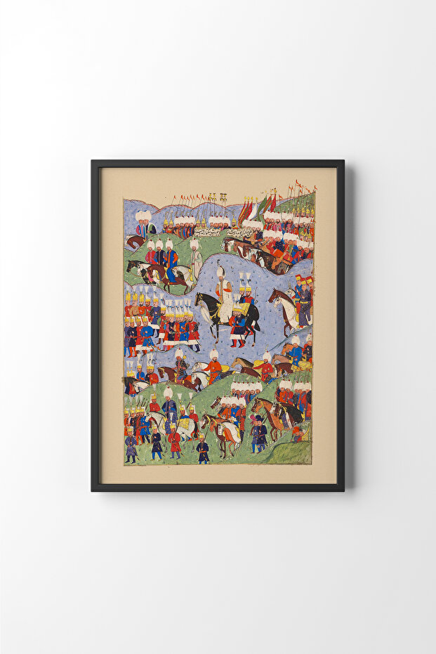 Miniature of the Zigetvar Expedition of Sultan Suleiman the Lawful - Black Frame