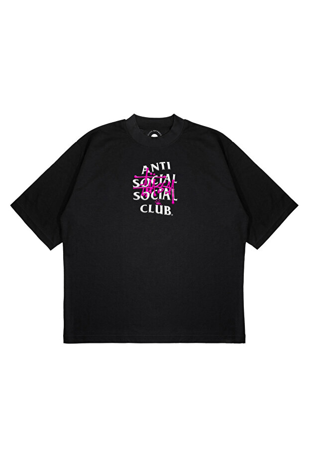 Unisex Oversize Anti Social Social Collab Printed Boxy Fit Thick Fabric T-Shirt