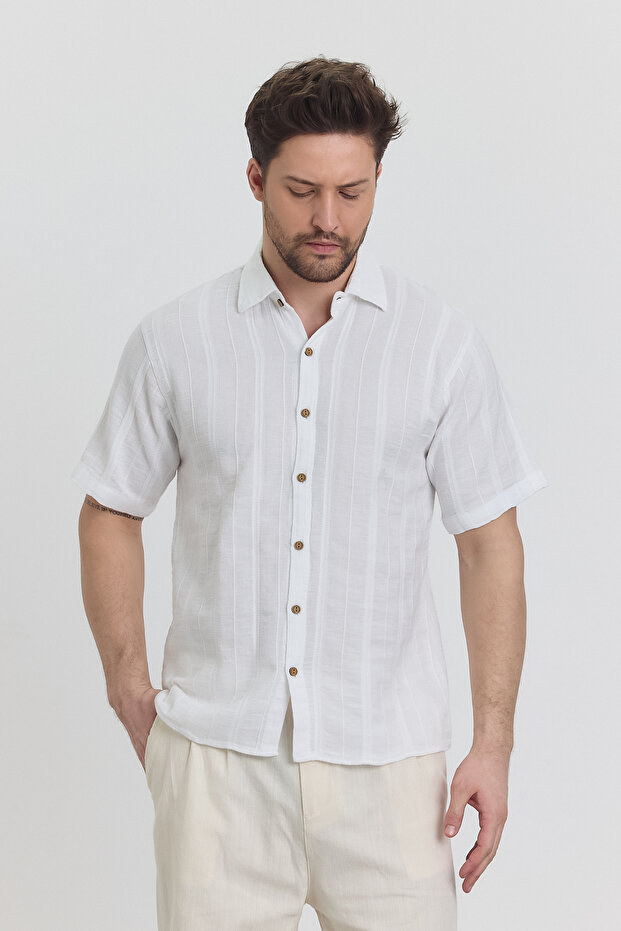 قميص موسلين منقوش - 4100 - 3