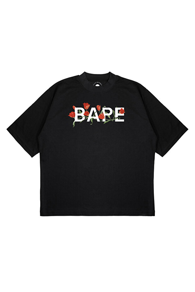 تي شيرت للجنسين مقاس كبير مطبوع عليه زهرة A Bathing Ape من القماش السميك (240 جرامًا لكل متر مربع)