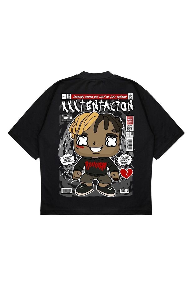 Unisex Oversize Xxxtentacion Back Printed Boxy Fit Thick Fabric (240Gsm) T-Shirt
