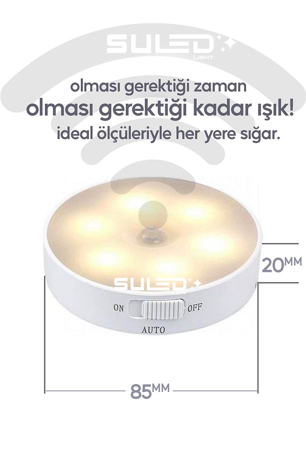 Hareket Sensörlü Led Işık USB Şarjlı Mıknatıslı Harekete Duyarlı Işık - 5