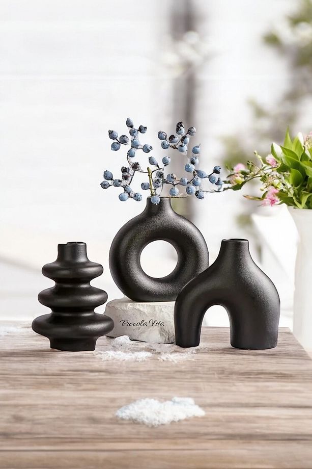 Dekoratif Obje Biblo Vazo Set | Minimalist 10 CM Vazo Seti - 3