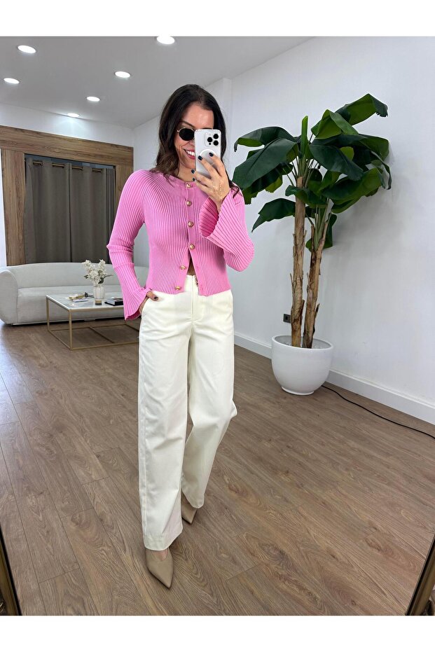 بنطال ليكرا بأزرار مزدوجة - إكرو - 5