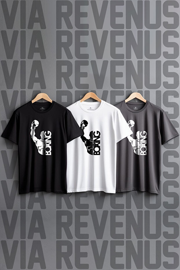 Boxing Printed 3-Piece 100% Cotton Combed Tshirt