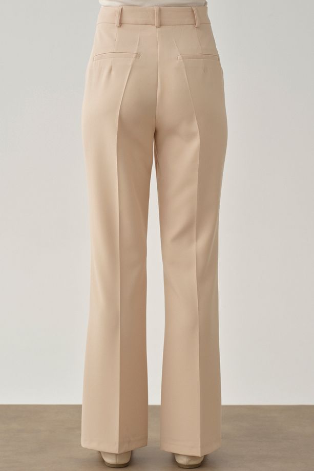 İspanyol Paça Basic Pantolon - Bej - 7