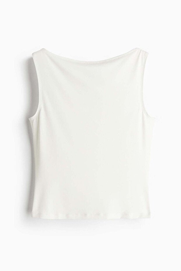 Boat-neck vest top