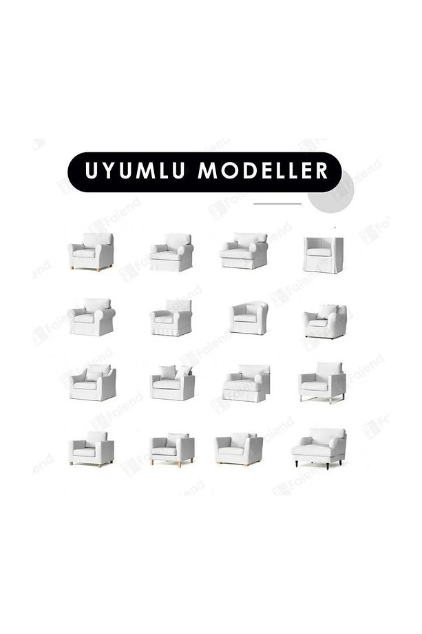 HANSARAY 3+3+1+1 Likrali Kare Desen Esnek Yikanabilir Koltuk Örtüsü Takımı - 4