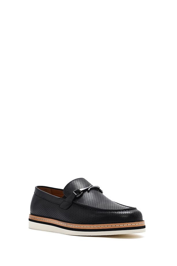 Erkek Siyah Deri Casual Loafer 25SFD722218 - 6