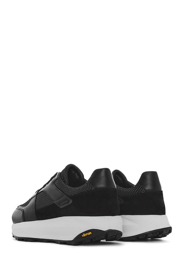 Erkek Siyah Bağcıklı Kalın Tabanlı Deri Sneaker 25SFD775114 - 5