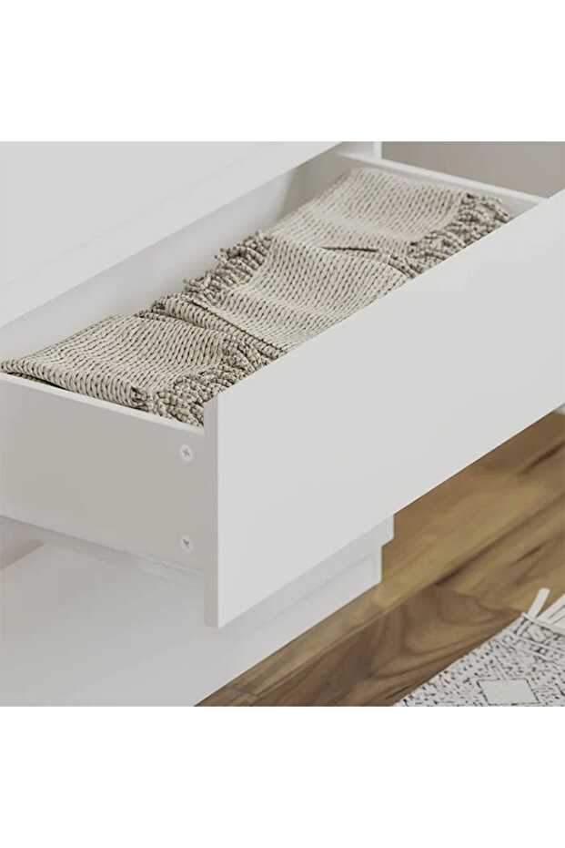 طاولات جانبية لغرفة النوم بسيطة وحديثة وطاولة بجانب السرير من الخشب الصلب - 2