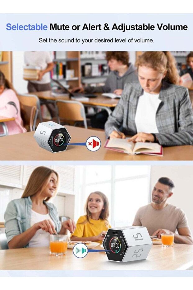 Timer, Hexagonal Cube, Custom Countdown, Suitable for Work, Office, Study, Task - 7