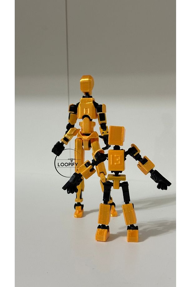 Lucky 13 Oynar Eklemli Robot Figür Oyuncak - Özel Seri Altın Set (Gold Dummy & Mini 13) - 4
