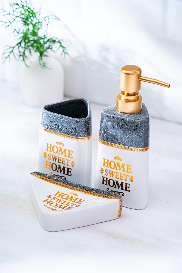 3-piece Bathroom Set - Dark Gray - 1