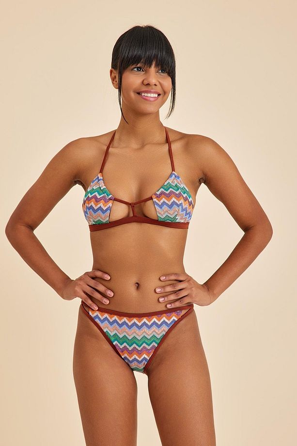 Hawaii Mocha Balensiz Üçgen Bralet Bikini Üst - 5