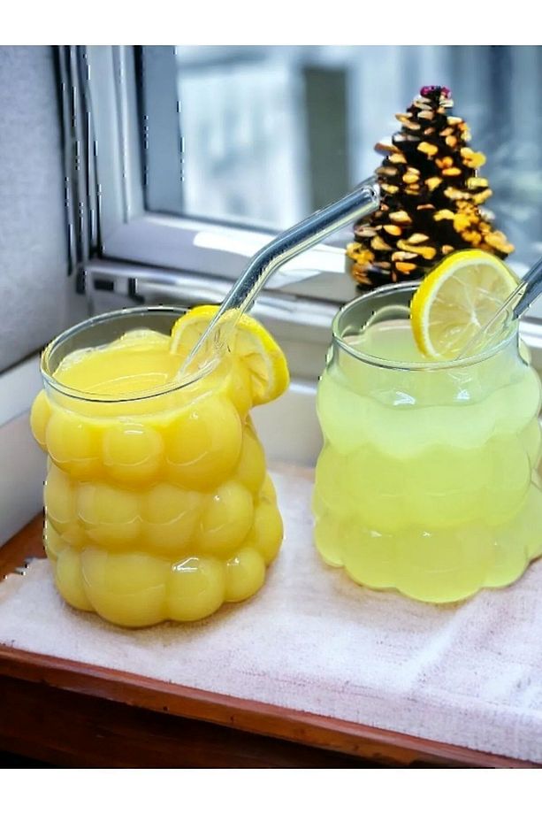 2 Adet Isıya Dayanıklı Üzüm Model Borosilikat Kokteyl Ve Soğuk pipetsiz - 1