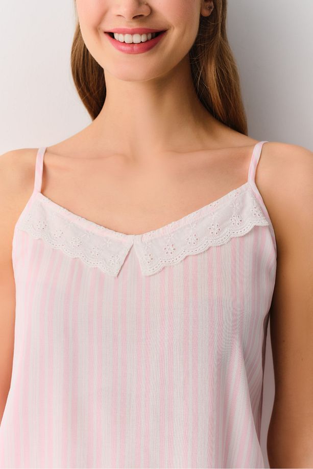 Pink Line Şort Pijama Takımı - 3