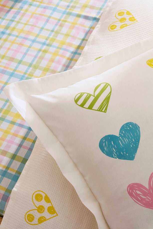 Young Color Heartz %100 Pamuk Tek Kişilik Pike Takımı - 3