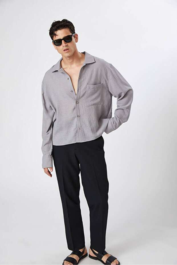 Keten Görünümlü Gömlek - 2