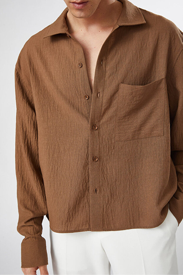 Keten Görünümlü Gömlek - 4