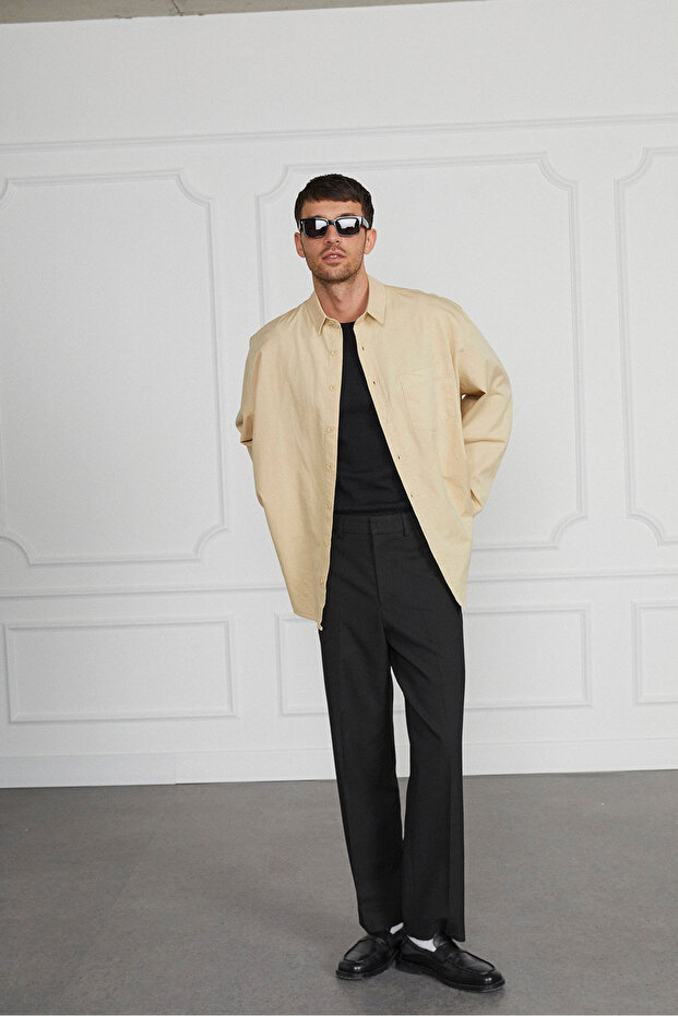 Oversize Gabardin Gömlek - 2