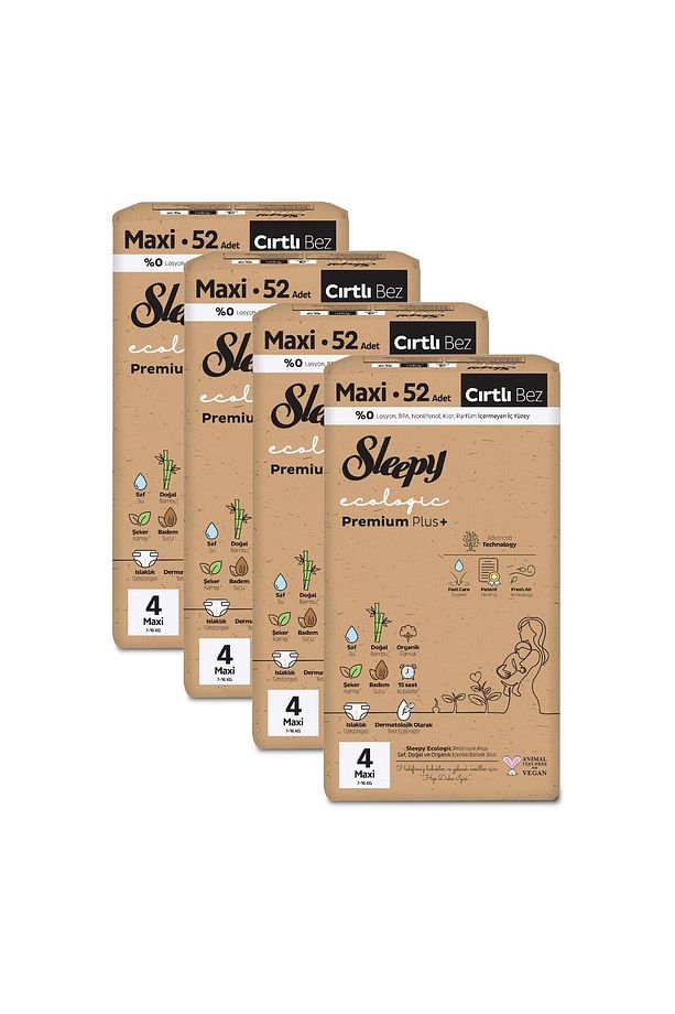 Ecologic Premium Plus Efsane Paket Bebek Bezi 4 Numara Maxi 208 Adet - 4