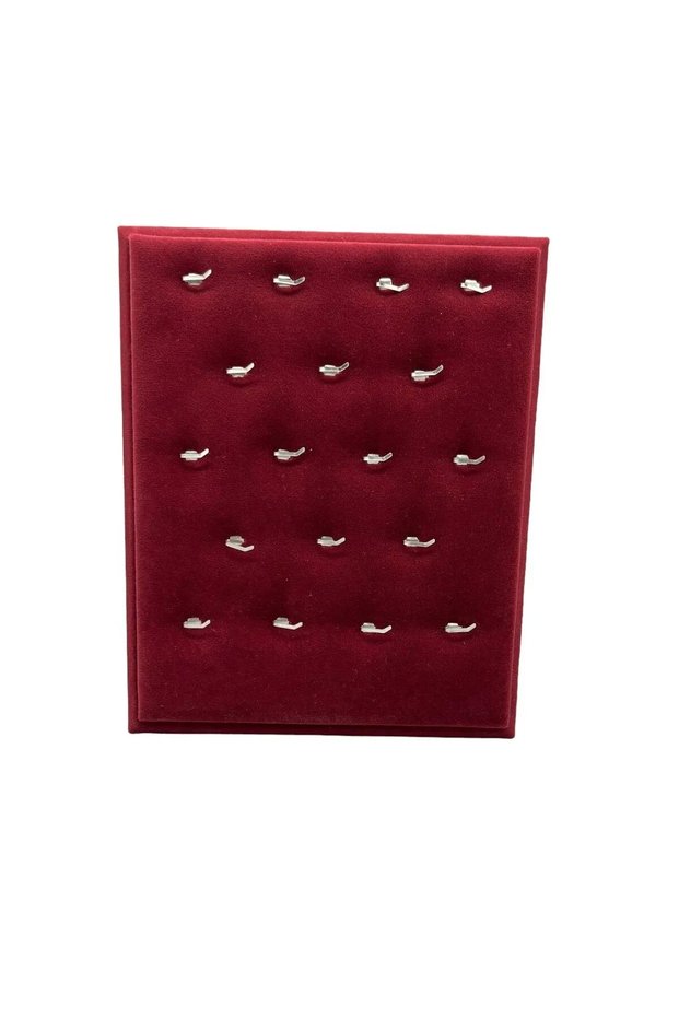 Domestic Production Suede Fabric Burgundy Color 20/16 cm Standing Necklace Display Stand