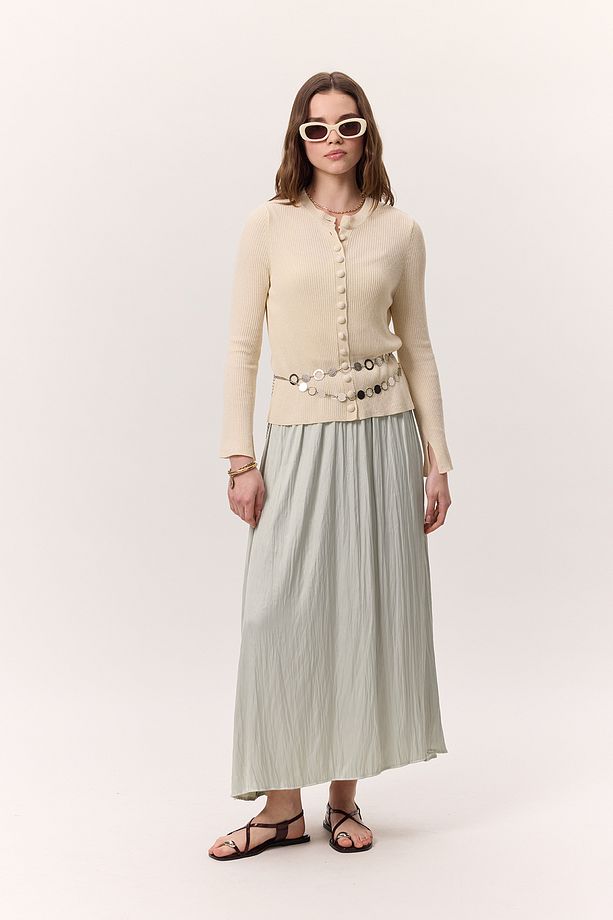 KÜÇÜK DÜĞMELİ TRİKO HIRKA VANİLYA - 4