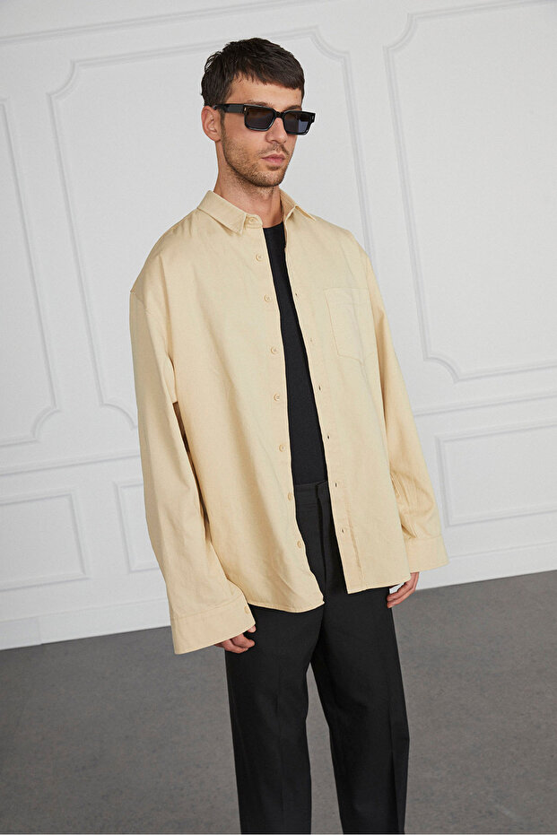 Oversize Gabardin Gömlek - 3