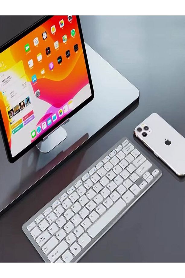 Mini IOS Android Windows Uyumlu 2.4G+BT5.2+BT3.0 Bluetooth Klavye Mouse Seti - 8